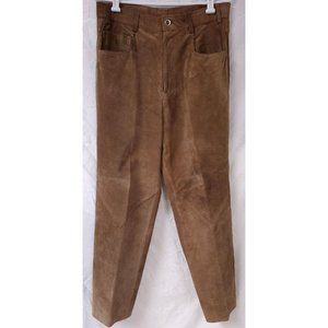 Vtg Palmer & Palmer Australia Suede Leather Carmel High Waisted Jean Pants 31X30